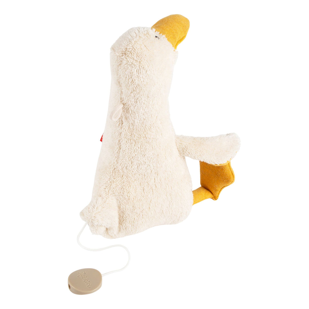 Sigikid Natural Friends muziekknuffel eend vanuit een ander aanzicht