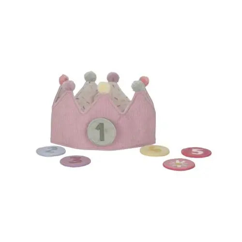 Little Dutch | Kroontje | Verjaardagskroon | Cijfers 1 - 5 jaar | Roze | 7 delig | 1+