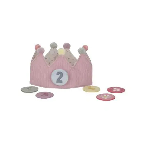 Little Dutch | Kroontje | Verjaardagskroon | Cijfers 1 - 5 jaar | Roze | 7 delig | 1+