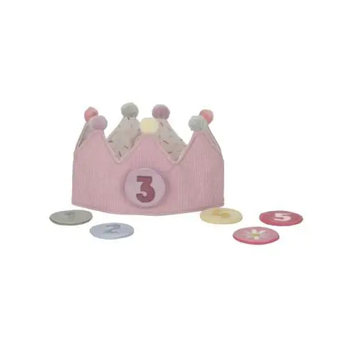 Little Dutch | Kroontje | Verjaardagskroon | Cijfers 1 - 5 jaar | Roze | 7 delig | 1+
