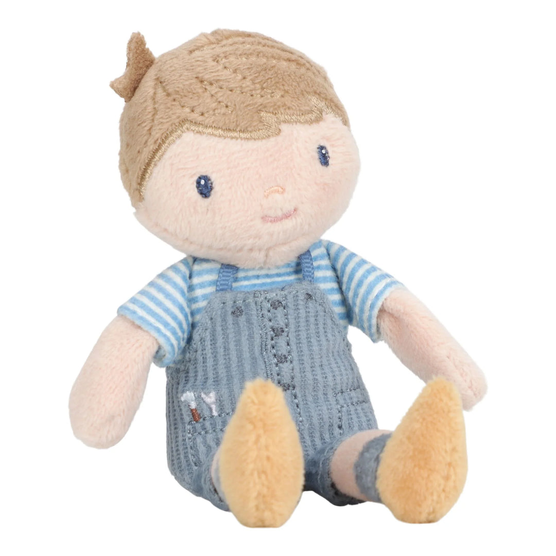 Little Dutch | Stoffen Knuffelpop Jim | Tuinbroek | 10 cm | 1+