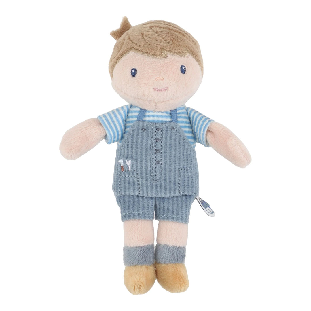 Little Dutch | Stoffen Knuffelpop Jim | Tuinbroek | 10 cm | 1+