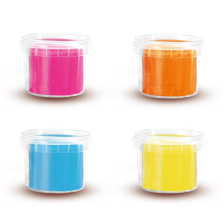 Quatre pots transparents de pâte SES Feel Good Happy