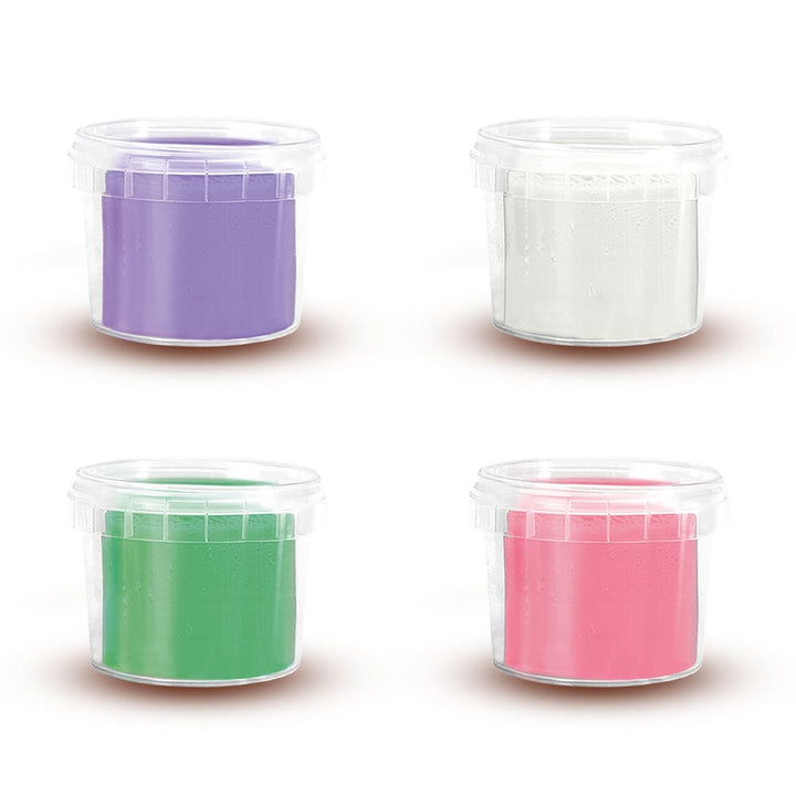 Vier transparante potjes SES Feel Good Relax-klei