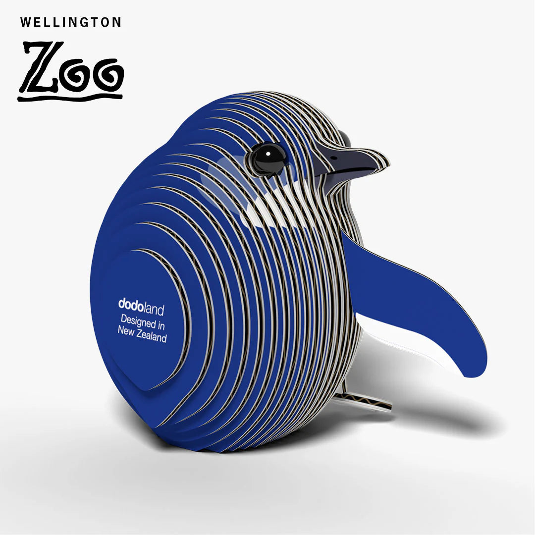Eugy | 3D Cardboard Model Kit | Bird Life | Blauwe Pinguïn | 28 stukjes | 6+