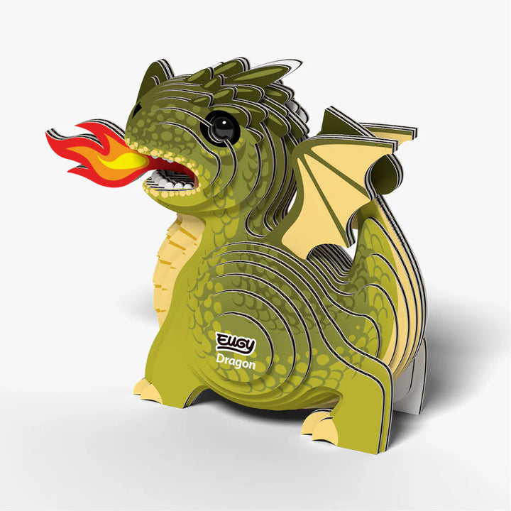 Eugy | 3D Cardboard Model Kit | Fantasy | Groene Draak | 31 stukjes | 6+