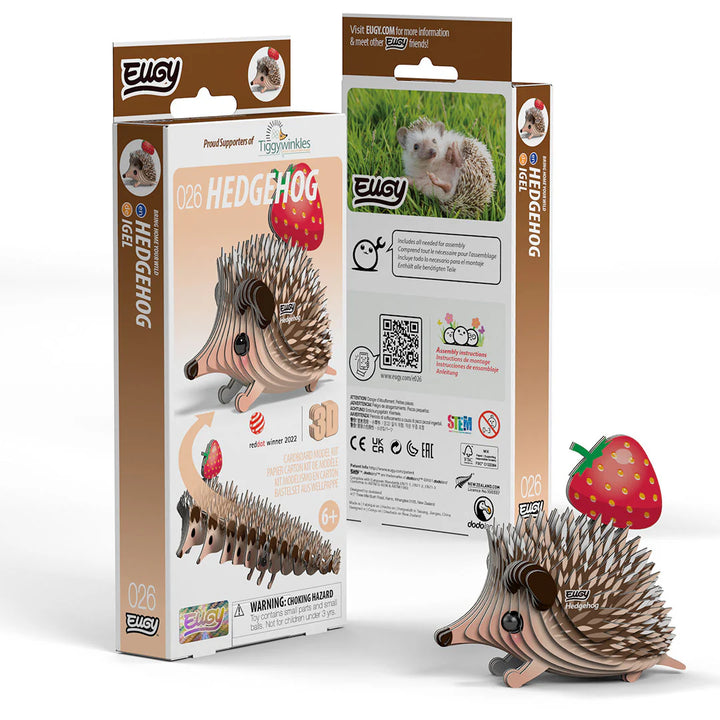Eugy | 3D Cardboard Model Kit | Forest Life | Egel | 27 stukjes | 6+