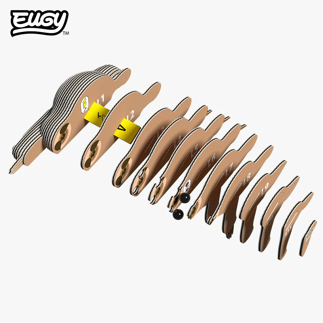 Eugy | 3D Cardboard Model Kit | Wild Life | Luiaard | 27 stukjes | 6+