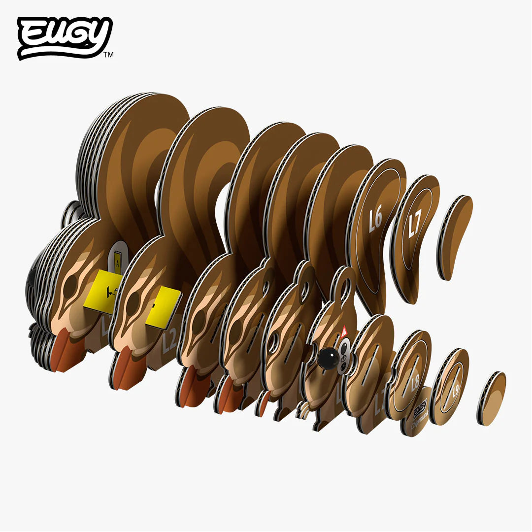 Eugy | 3D Cardboard Model Kit | Forest Life | Aardeekhoorn | 27 stukjes | 6+