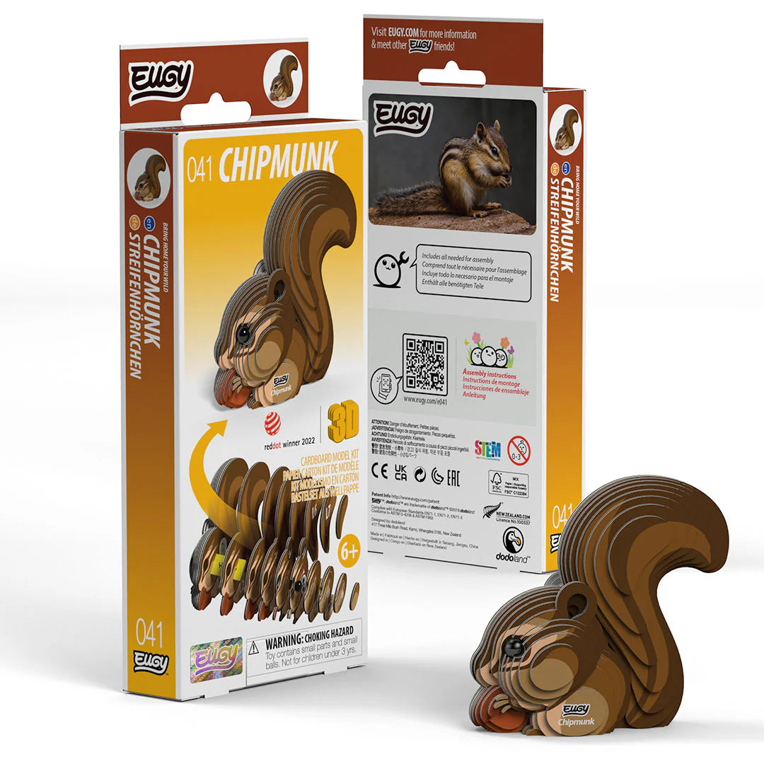 Eugy | 3D Cardboard Model Kit | Forest Life | Aardeekhoorn | 27 stukjes | 6+