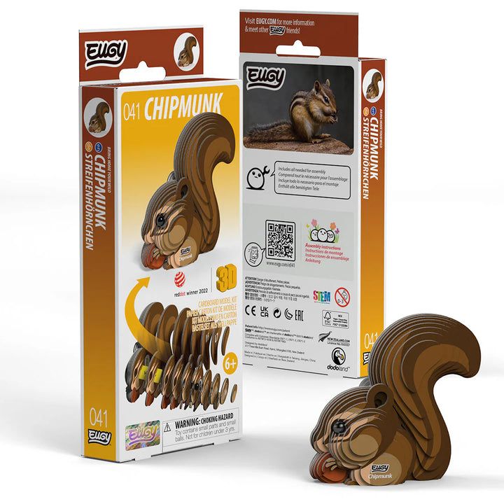 Eugy | 3D Cardboard Model Kit | Forest Life | Aardeekhoorn | 27 stukjes | 6+