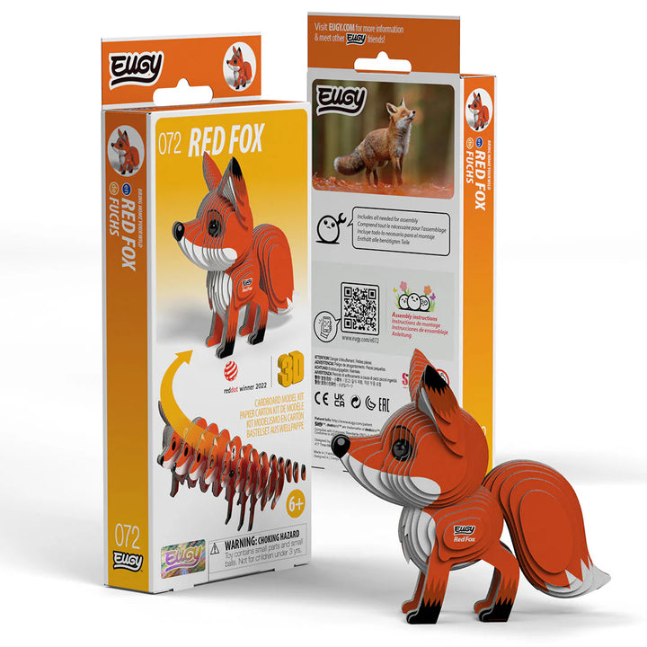 Eugy | 3D Cardboard Model Kit | Forest Life | Rode Vos | 43 stukjes | 6+