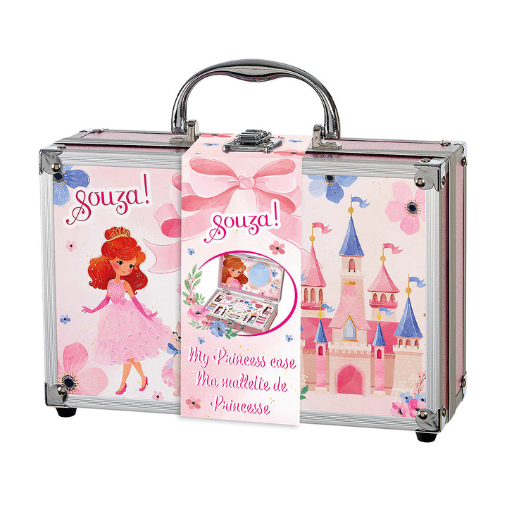 Souza Princess beauty case with make-up, closed with handle and product band.