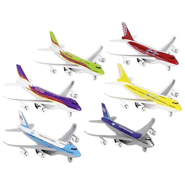 Goki | Die Cast | Pull Back Action | Licht &amp; Geluid | Vliegtuig | 18,5 cm | 3+