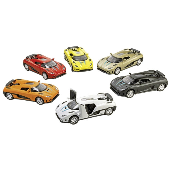 Goki | Metalen Auto | Roadster Momentum | Pull back | Licht &amp; Geluid | 1:36 | 14 cm | 3+