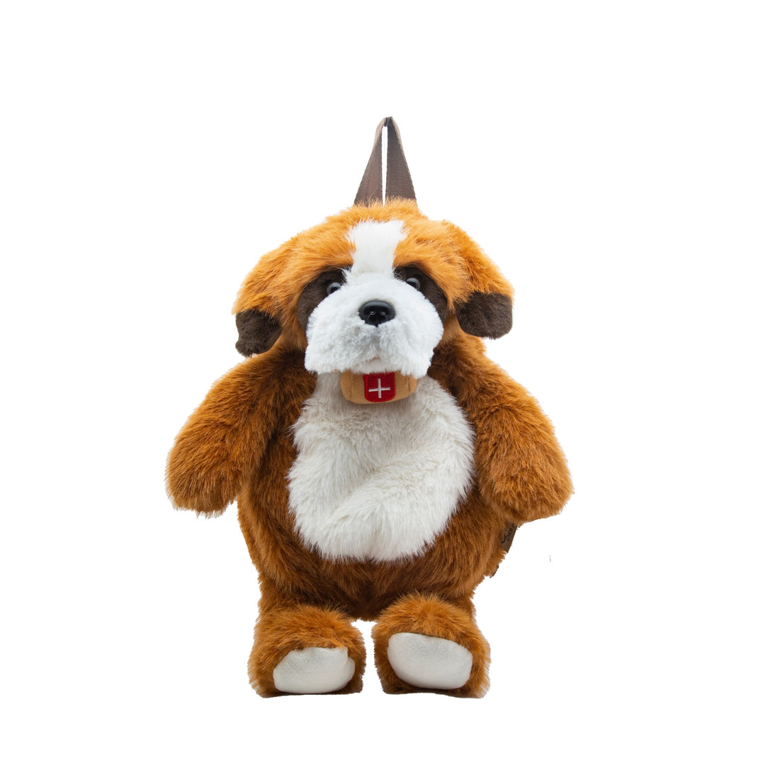 Cute by Felix 40 cm St. Bernard plush backpack, front view