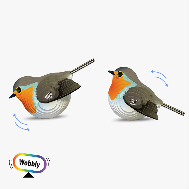 Eugy | 3D Cardboard Model Kit | Bird Life | Roodborst | 34 stukjes | 6+