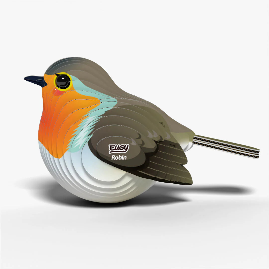 Eugy | 3D Cardboard Model Kit | Bird Life | Roodborst | 34 stukjes | 6+