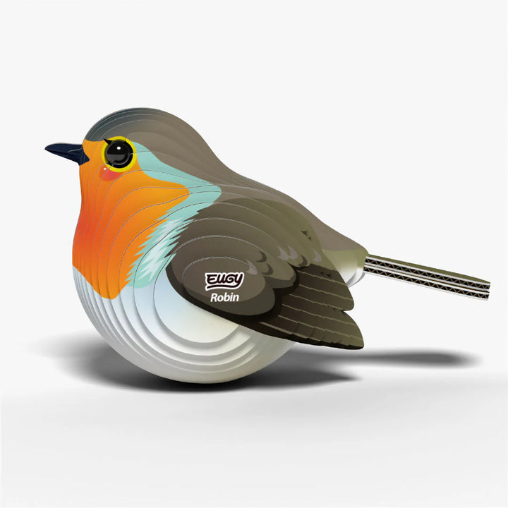 Eugy | 3D Cardboard Model Kit | Bird Life | Roodborst | 34 stukjes | 6+