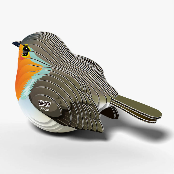 Eugy | 3D Cardboard Model Kit | Bird Life | Roodborst | 34 stukjes | 6+