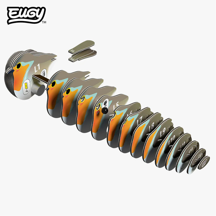 Eugy | 3D Cardboard Model Kit | Bird Life | Roodborst | 34 stukjes | 6+