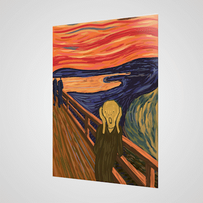 Orange Panda | Lenticulaire Kaart Bewegend | Munch | After the Scream
