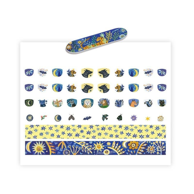 Djeco | Nails Stickers | 120 pieces | Moonlight Reflections | Glow in the Dark | 4 - 8 year