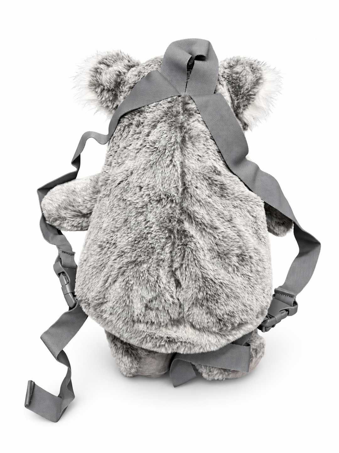 Sac à dos koala en peluche Cute by Felix – vue de dos avec bretelles grises et poignée