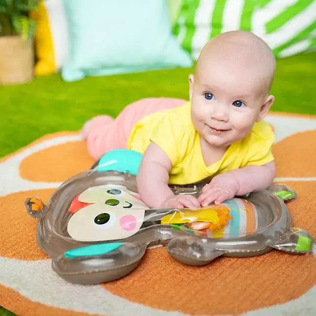 Bright Starts Hungry Monkey water mat – baby playing on their tummy
