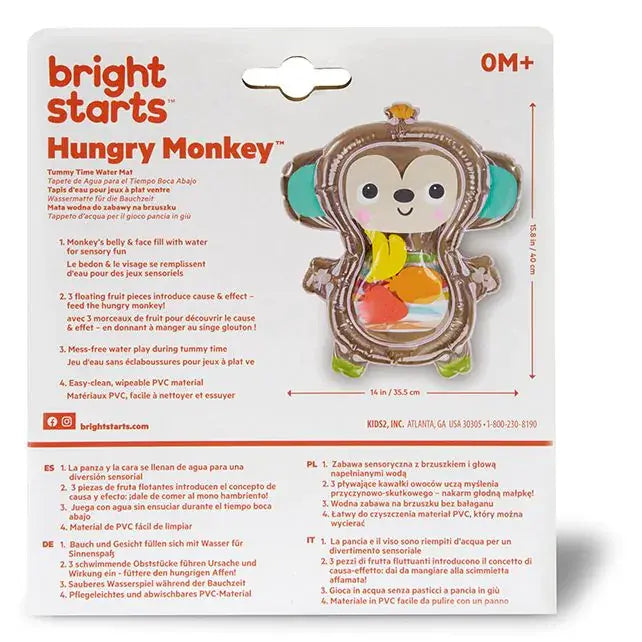 Bright Starts Hungry Monkey water mat – back of packaging