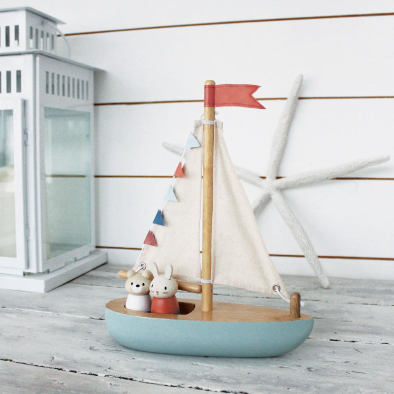 Tender Leaf Toys | Wooden Sailboat | Sailaway | 29.5 cm | 3+