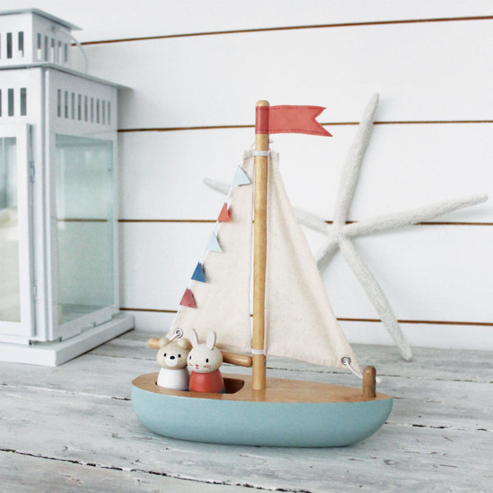 Tender Leaf Toys | Wooden Sailboat | Sailaway | 29.5 cm | 3+