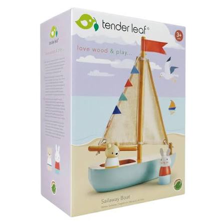 Tender Leaf Toys | Wooden Sailboat | Sailaway | 29.5 cm | 3+