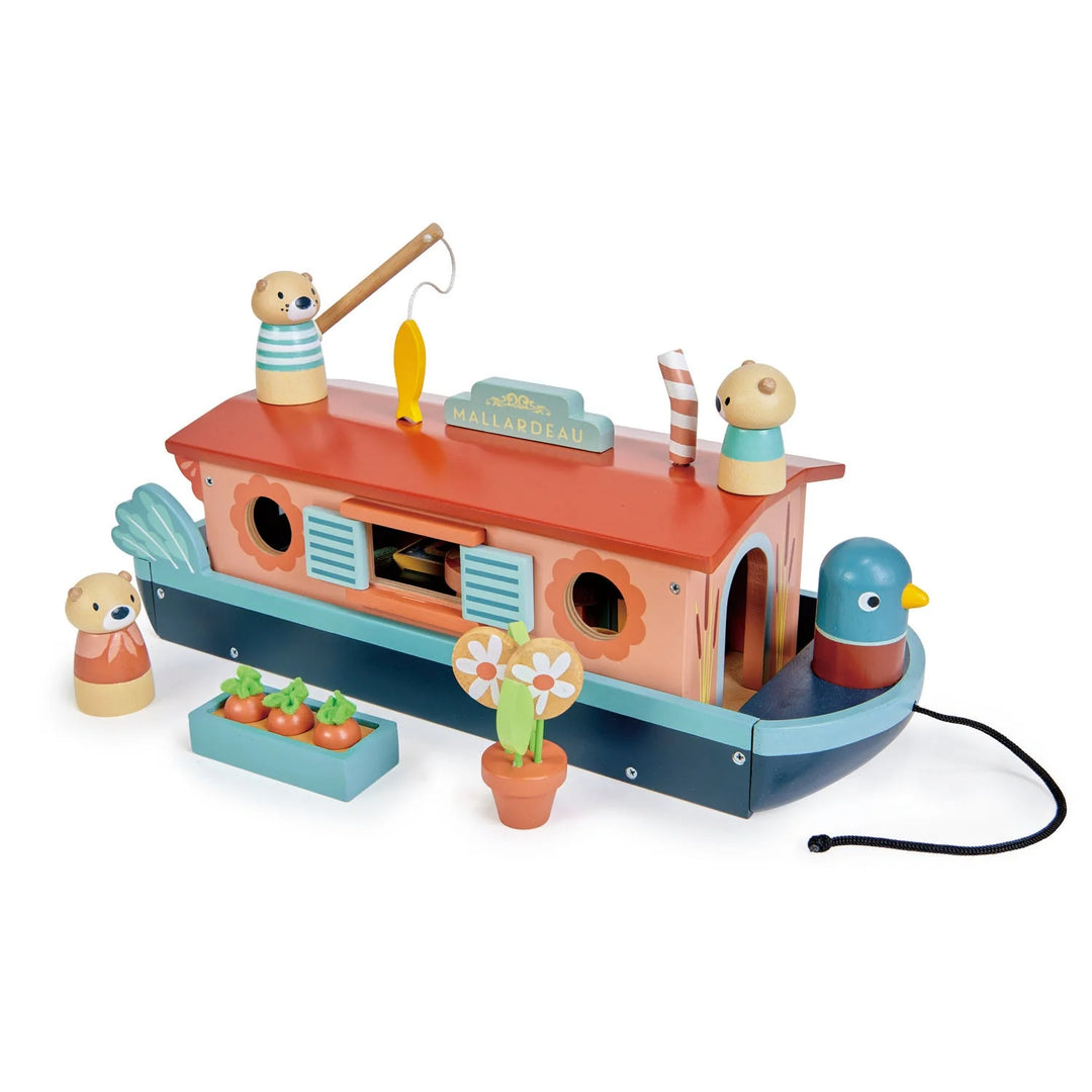 Tender Leaf Toys | Little Otter Canal Boat | Houten Kanaalboot | 38 x 13 x 15,5 cm | 3+