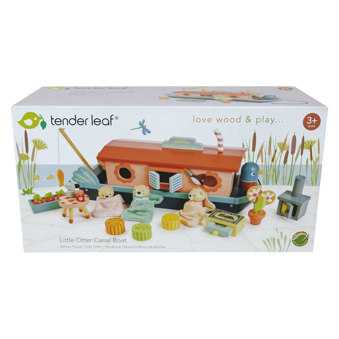 Tender Leaf Toys | Little Otter Canal Boat | Houten Kanaalboot | 38 x 13 x 15,5 cm | 3+