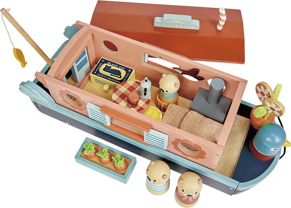 Tender Leaf Toys | Little Otter Canal Boat | Houten Kanaalboot | 38 x 13 x 15,5 cm | 3+