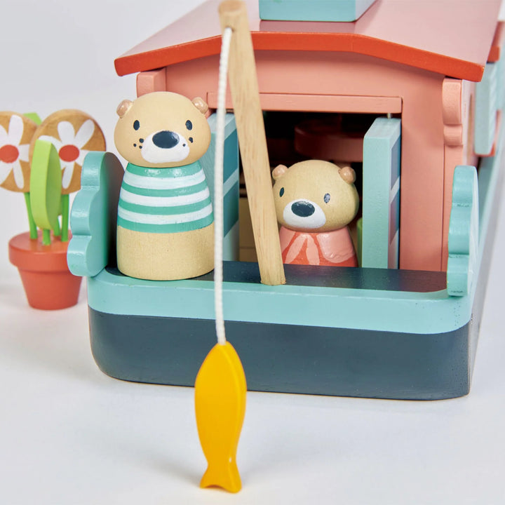 Tender Leaf Toys | Little Otter Canal Boat | Houten Kanaalboot | 38 x 13 x 15,5 cm | 3+