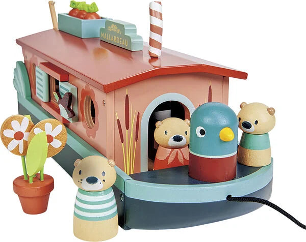 Tender Leaf Toys | Little Otter Canal Boat | Houten Kanaalboot | 38 x 13 x 15,5 cm | 3+