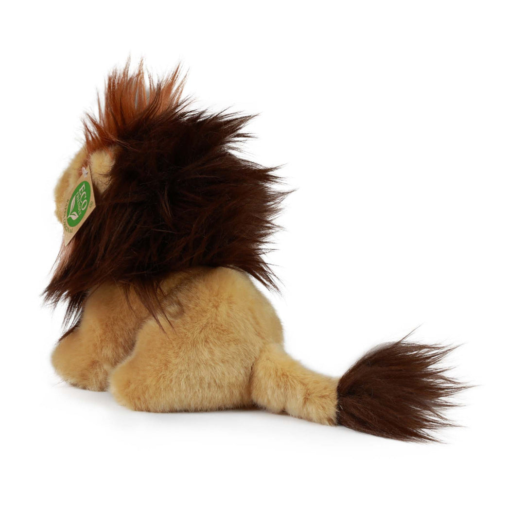 Rückansicht des sitzenden Rappa ECO-Plüschlöwen, 18 cm