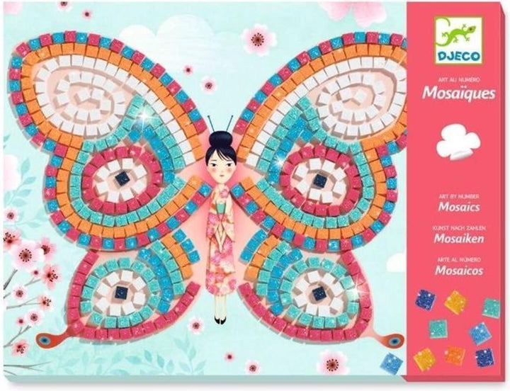 Djeco | Mozaïek | Kunst op Nummer | Glitter | Vlinders | 5-8 jaar
