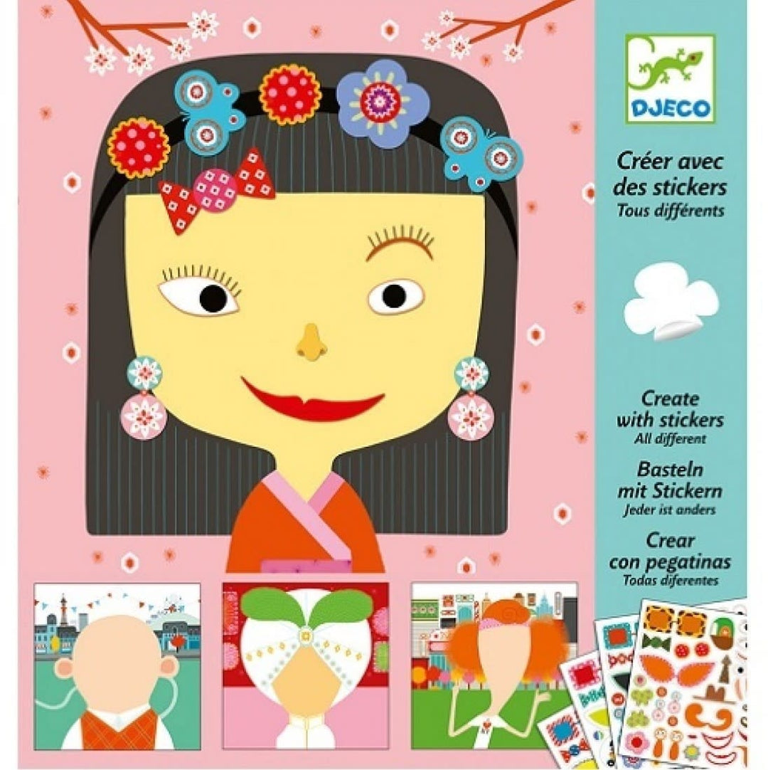 Djeco | Mit Stickern gestalten | Alles anders | 3-6 Jahre