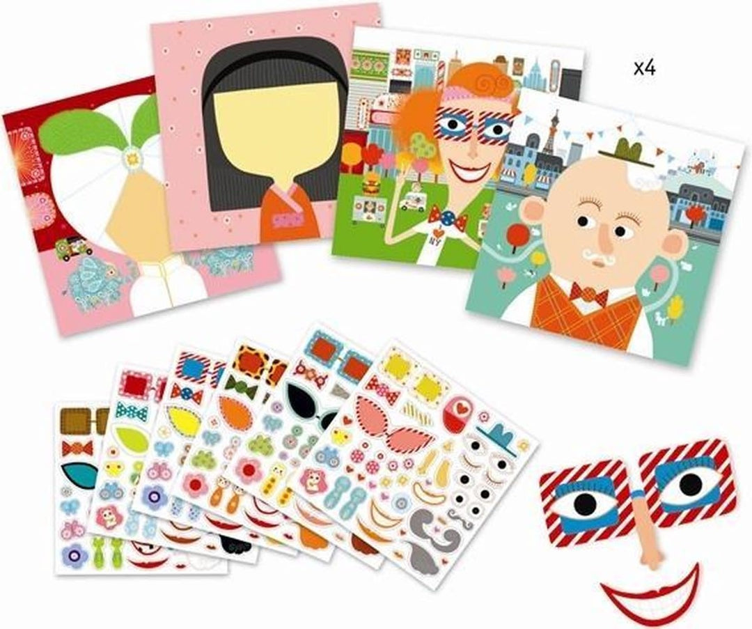 Djeco | Mit Stickern gestalten | Alles anders | 3-6 Jahre