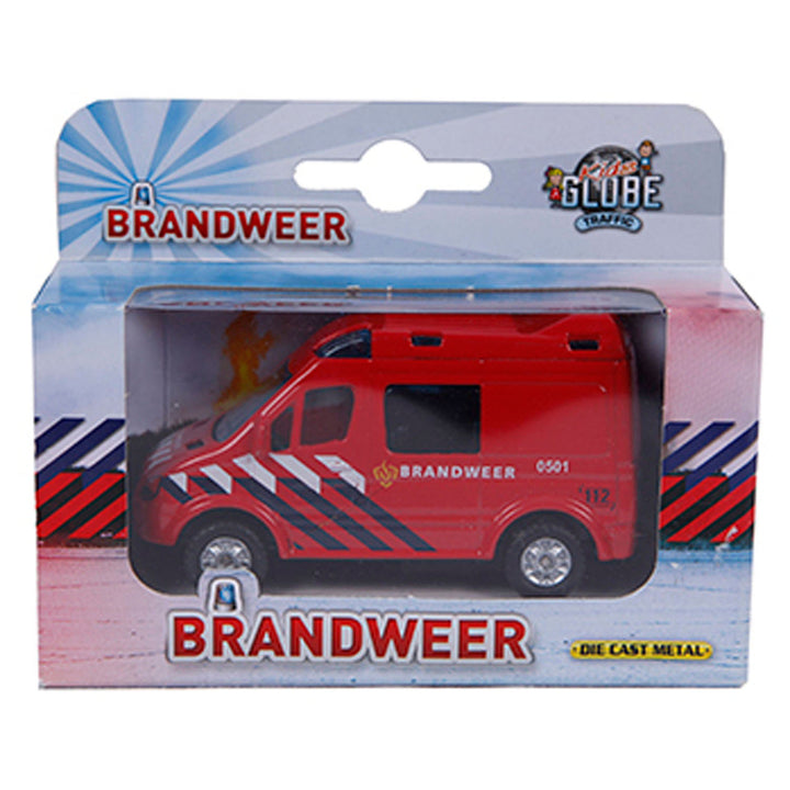 Kids Globe | Die Cast | Pull Back | Fire engine | 8.5 cm | 3+