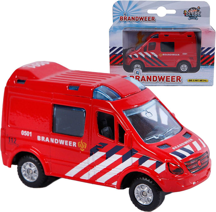 Kids Globe | Die Cast | Pull Back | Fire engine | 8.5 cm | 3+