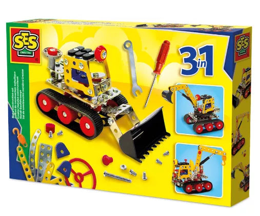Ses | Creator Metalen Constructieset | Bouwvoertuigen 3-in-1 | 7+