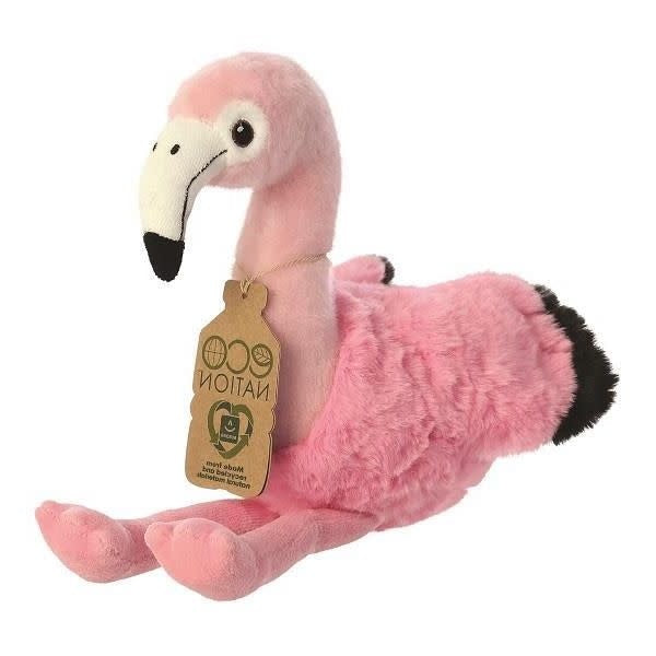 Aurora Eco Nation Flamingo knuffel 24 cm – zijaanzicht