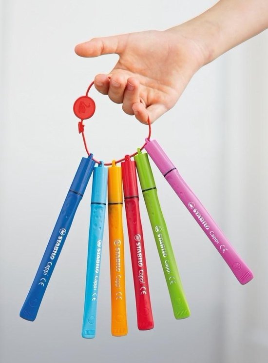STABILO Cappi viltstiften met dopring - etui met 12 kleuren