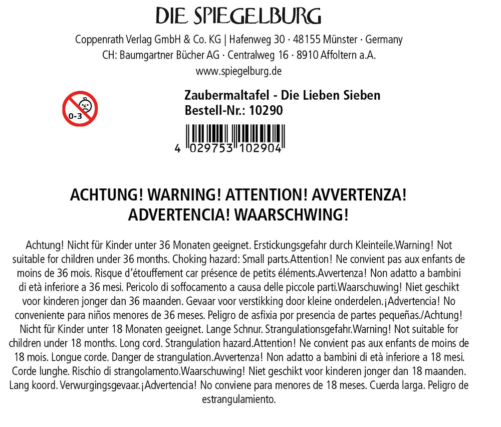 Magnetisch tekenbord Die Lieben Sieben in verpakking