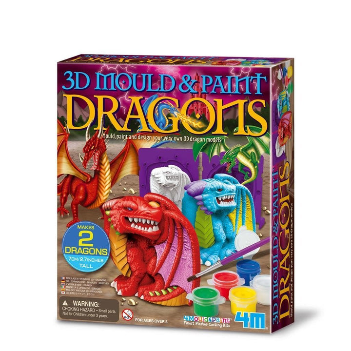 4M | Creatief | Gips Gieten en Verven | Dragons | 5+ - Kleine Eland