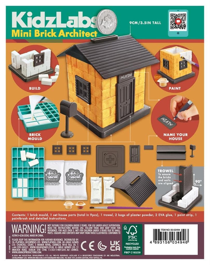 4M | KidzLabs | Architectuur Met Mini - Bakstenen | 5+ - Kleine Eland